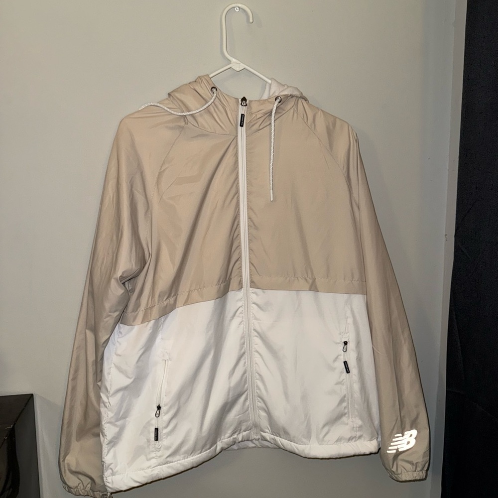 New Balance Beige and White Hooded Jacket
